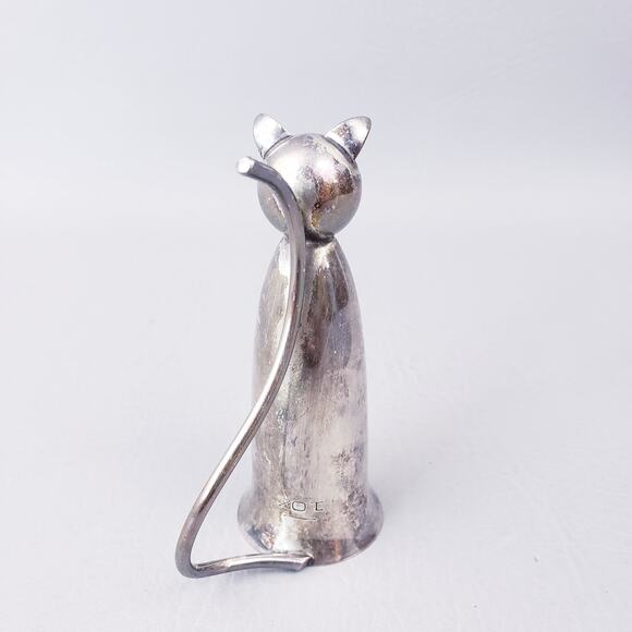 Art Deco Napier Silverplate 1oz Shot Kitty Cat Jigger - Picture 6 of 9